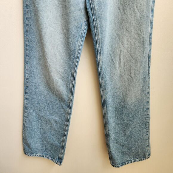 Zara Jeans Women's 6 Blue Light Wash Straight Leg Retro Grunge Classic Boho Chic - Picture 3 of 15